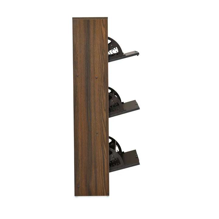 OmkarWood™ Elegant 3-Door Engineered Wood Shoe Cabinet
