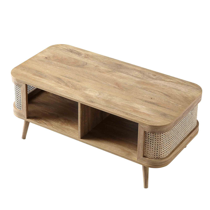 Izzy Curved Rattan Coffee Table Natural Coffee Table