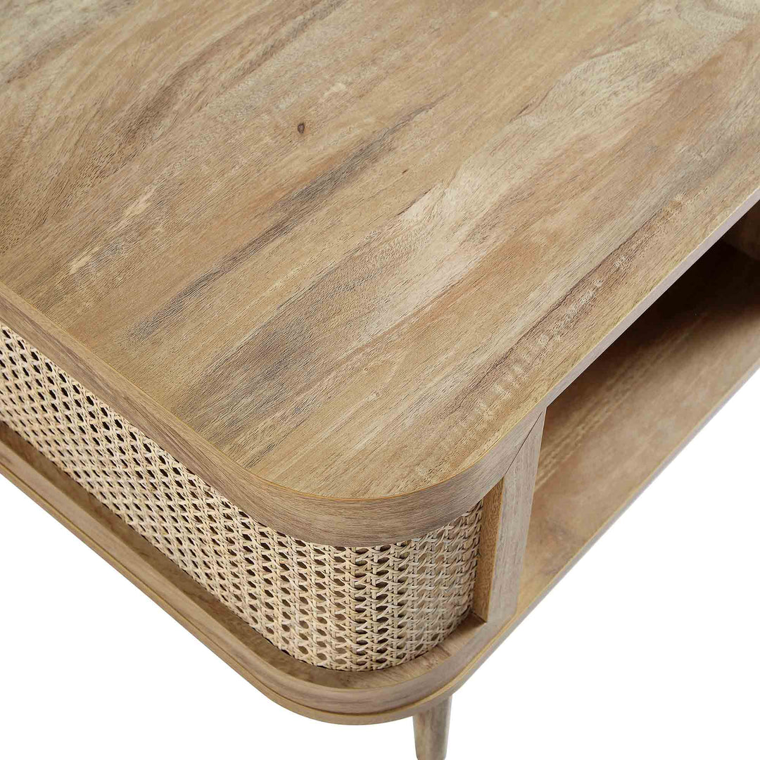 Izzy Curved Rattan Coffee Table Natural Coffee Table