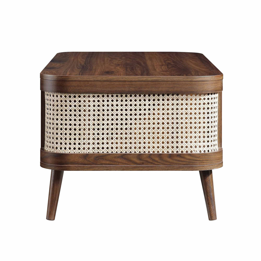 Izzy Curved Rattan Coffee Table Walnut Coffee Table