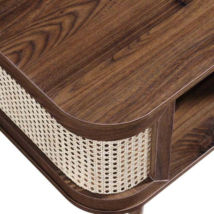 Izzy Curved Rattan Coffee Table Walnut Coffee Table