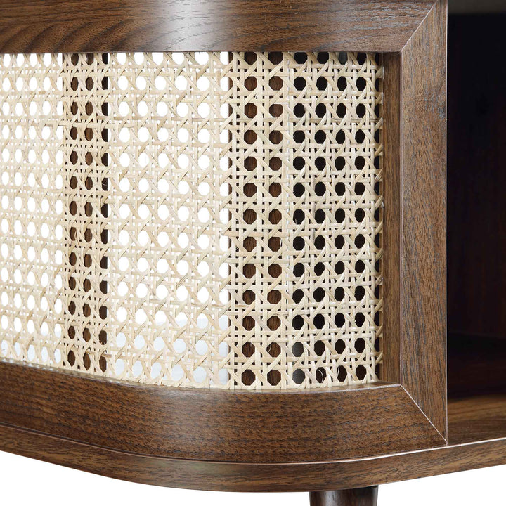 Izzy Curved Rattan Coffee Table Walnut Coffee Table