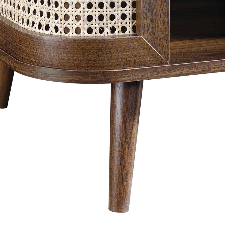 Izzy Curved Rattan Coffee Table Walnut Coffee Table
