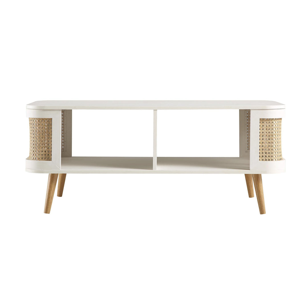 Izzy Curved Rattan Coffee Table White Coffee Table
