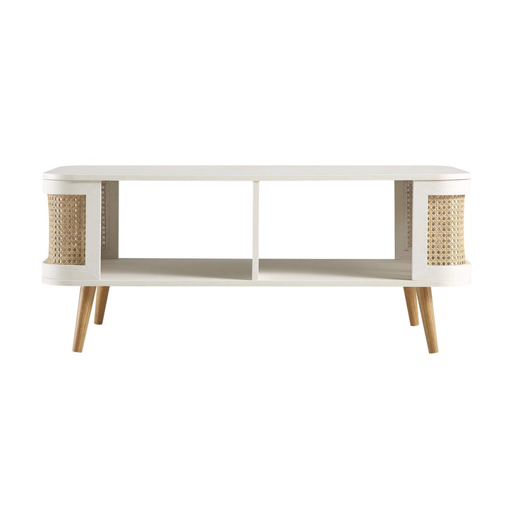 Izzy Curved Rattan Coffee Table White Coffee Table