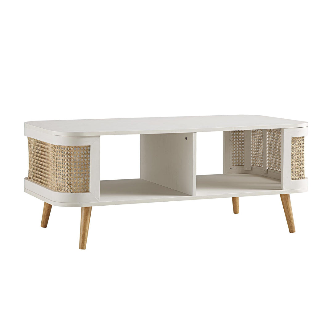 Izzy Curved Rattan Coffee Table White Coffee Table