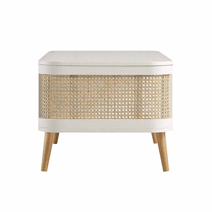 Izzy Curved Rattan Coffee Table White Coffee Table