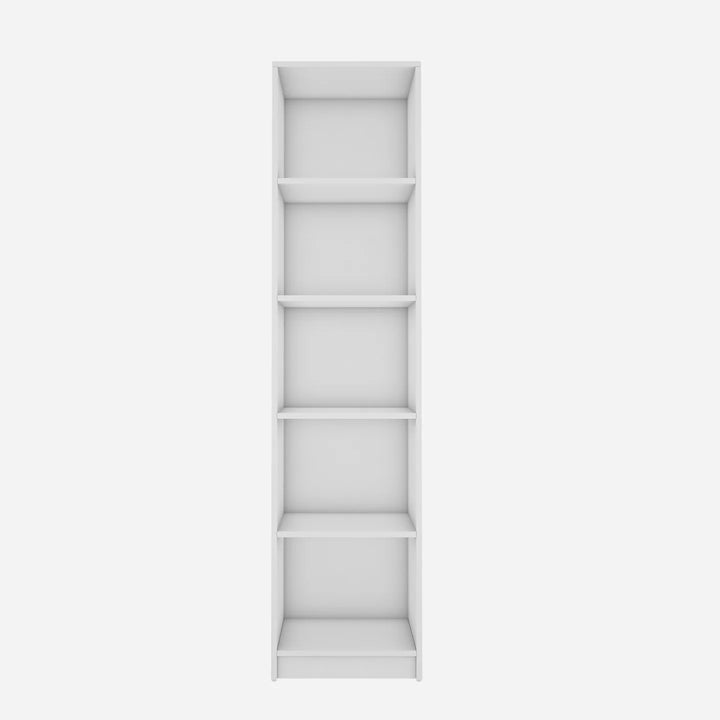 Vistaar Slim Wooden Bookcase White