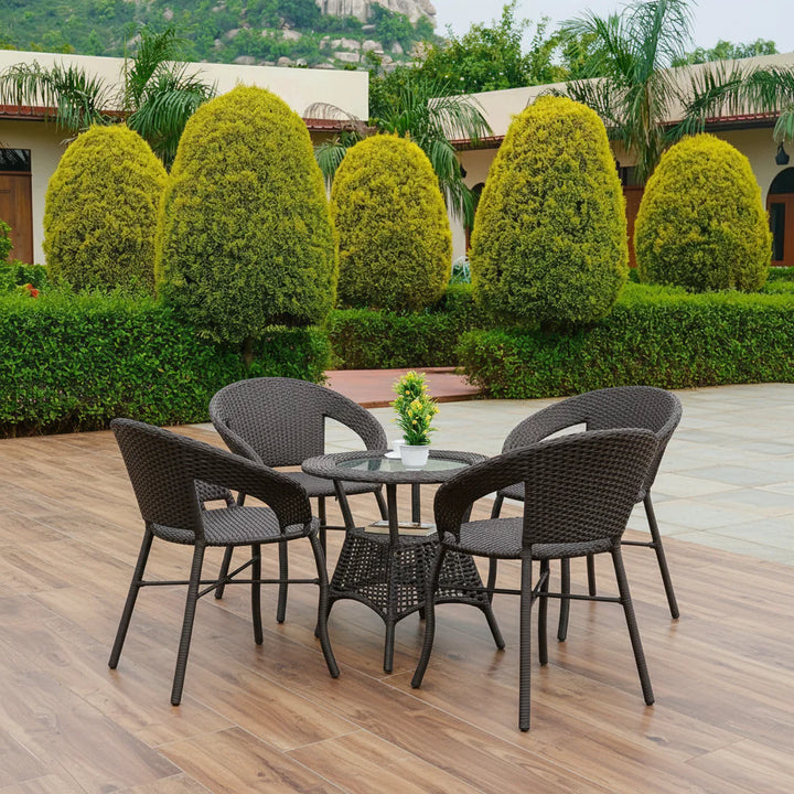 Falak 5-Piece Outdoor Rattan Wicker Patio Bistro Set