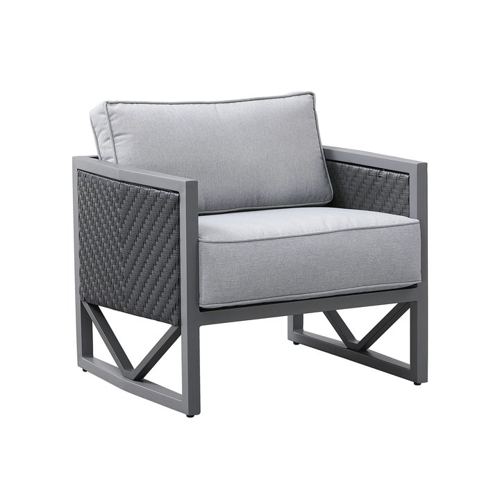 Myriad Outdoor Sofa Set 3 Seater , 2 Single seater and 1 Center Table Set (Black + Grey)