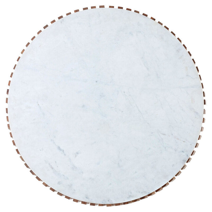 Hrithik Sheesham Wood Coffee Table With  White Marble Top (Nest Shape Base)