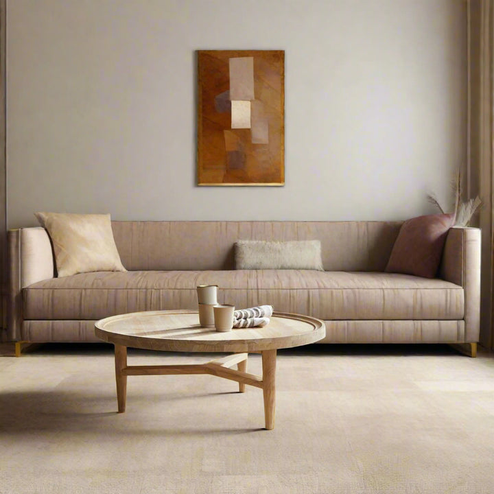 Aarav Round Coffee Table  – Mango Wood (Mango Wood-Round, W90 D90 H35 cm)