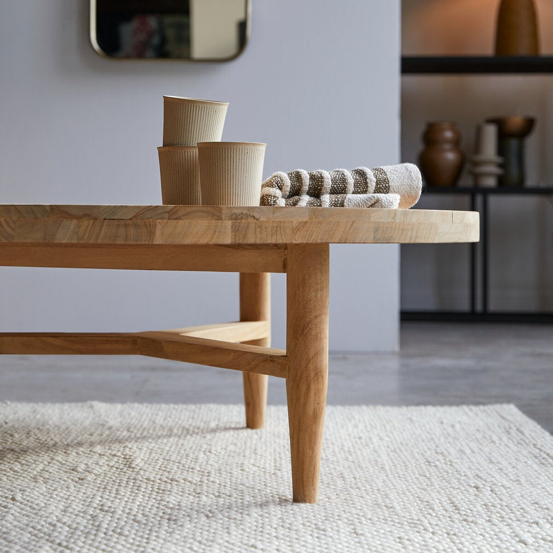 Aarav Round Coffee Table  – Mango Wood (Mango Wood-Round, W90 D90 H35 cm)