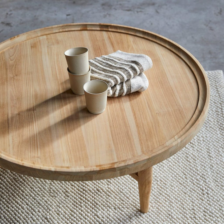 Aarav Round Coffee Table  – Mango Wood (Mango Wood-Round, W90 D90 H35 cm)