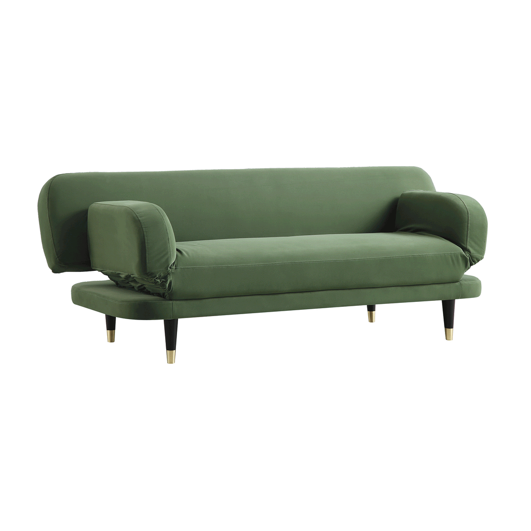 Aishwarya 2-Seater Sofa Bed, Moss Green Velvet