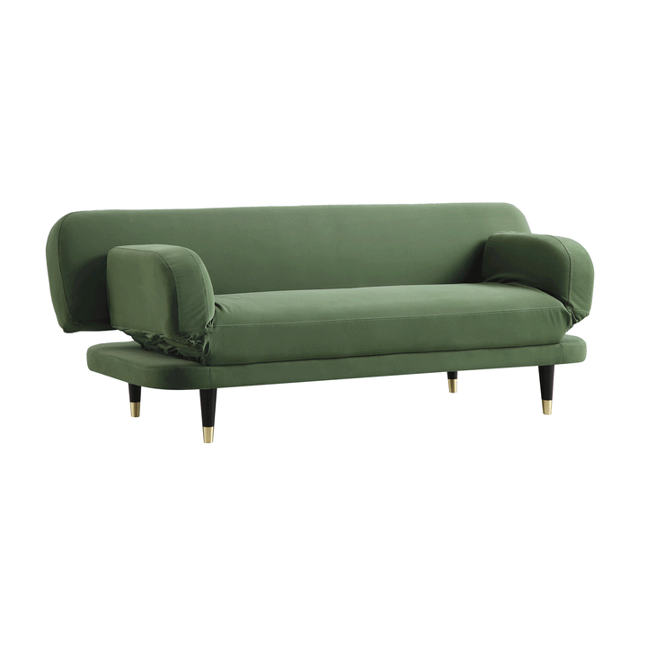 Aishwarya 2-Seater Sofa Bed, Moss Green Velvet