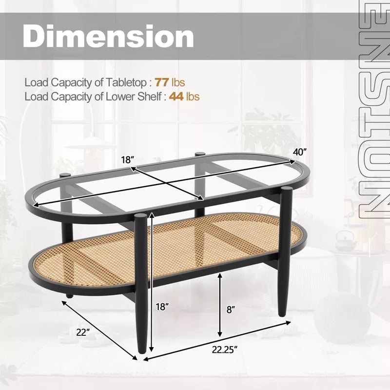 Devika Mango Wood Coffee Table for Living Room in Black Colour