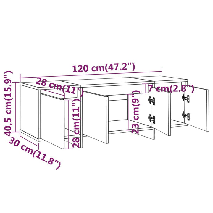 OmkarWood Premium Modern TV Unit – White Minimalist Engineered Wood Cabinet