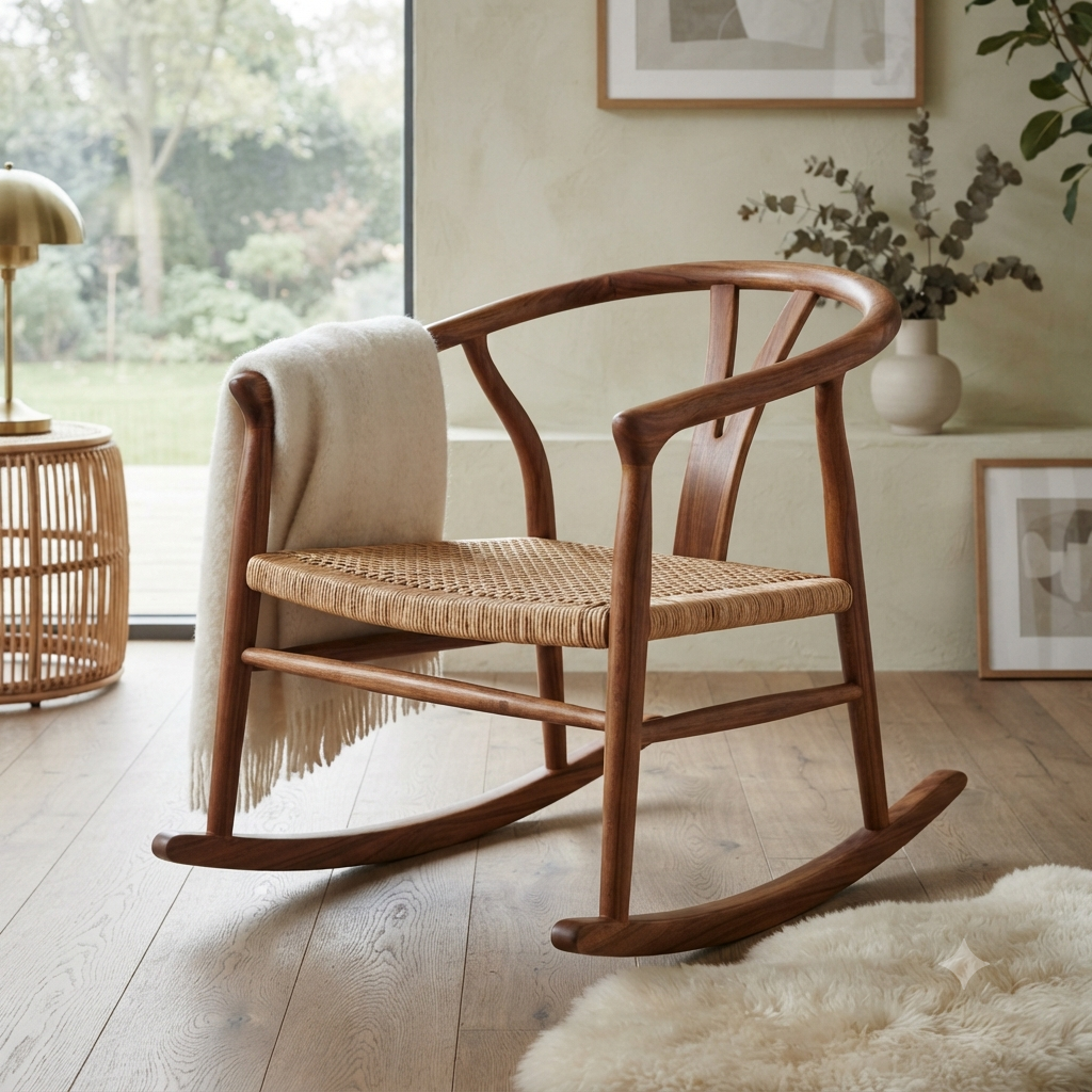 Serene Y-Rocker | Solid Wood Rocking Chair for Home