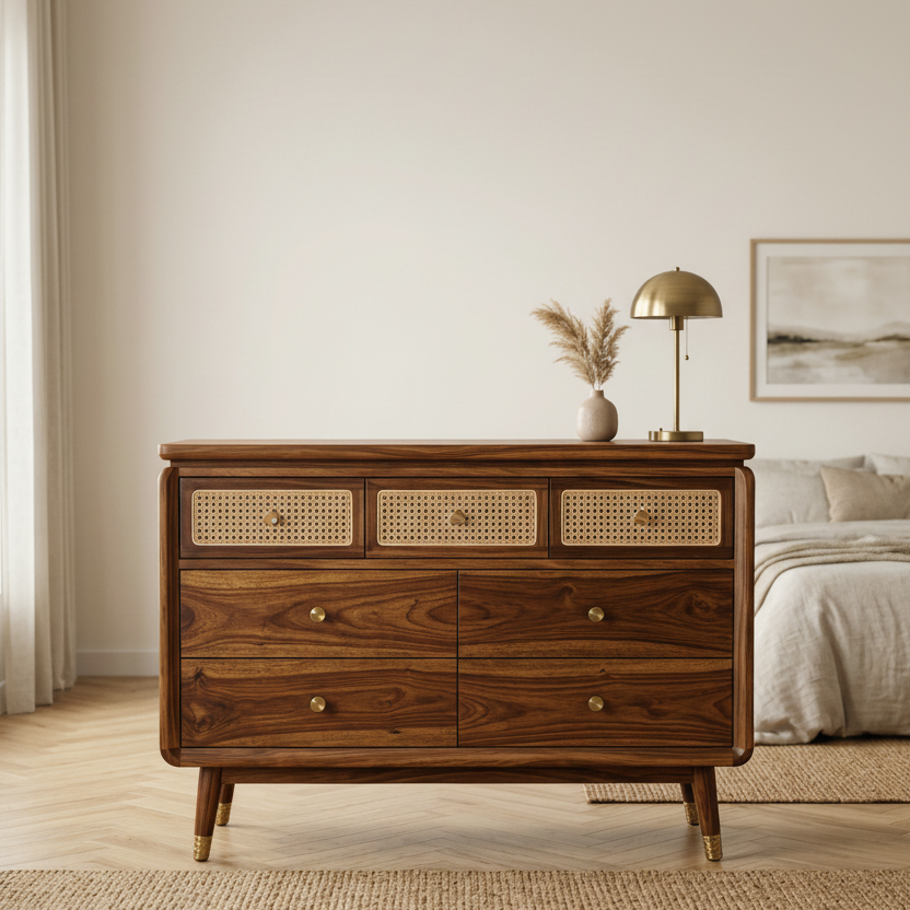 Oscar Solid Sheesham Wood Chest Of Drawers for Living Room | Bedroom