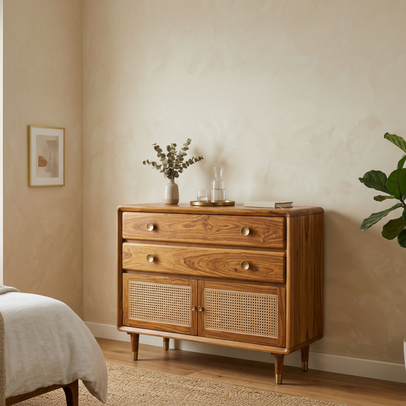 Amber Solid Sheesham Wood Chest Of Drawers for Living Room | Bedroom
