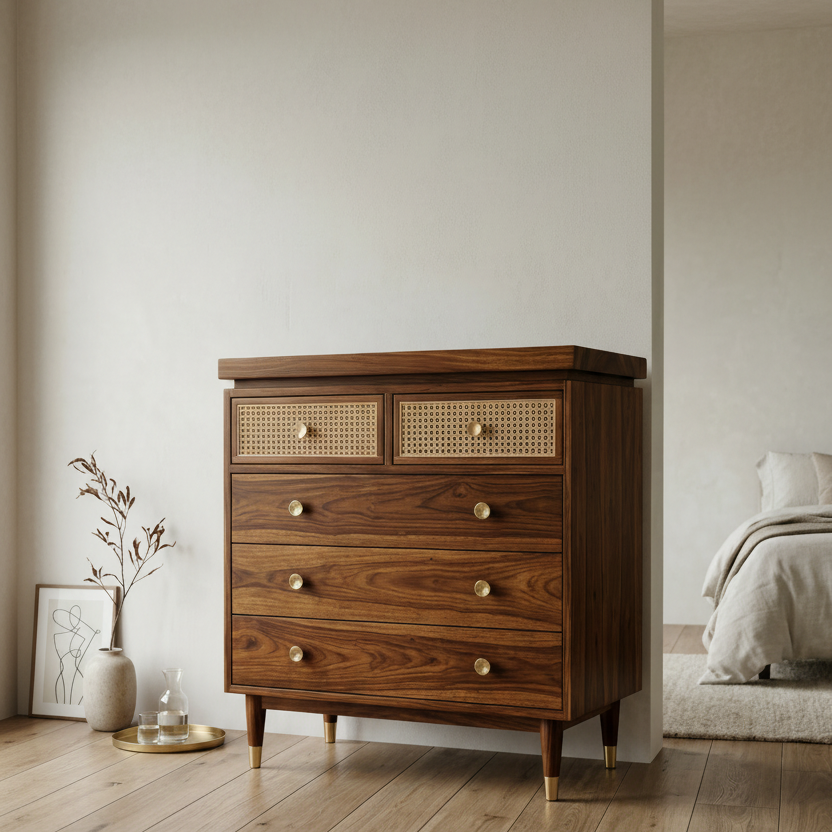 Jordan Solid Sheesham Wood Chest Of Drawers for Living Room | Bedroom