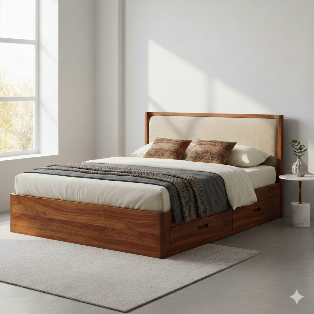 Charles Premium Sheesham Wood Bed