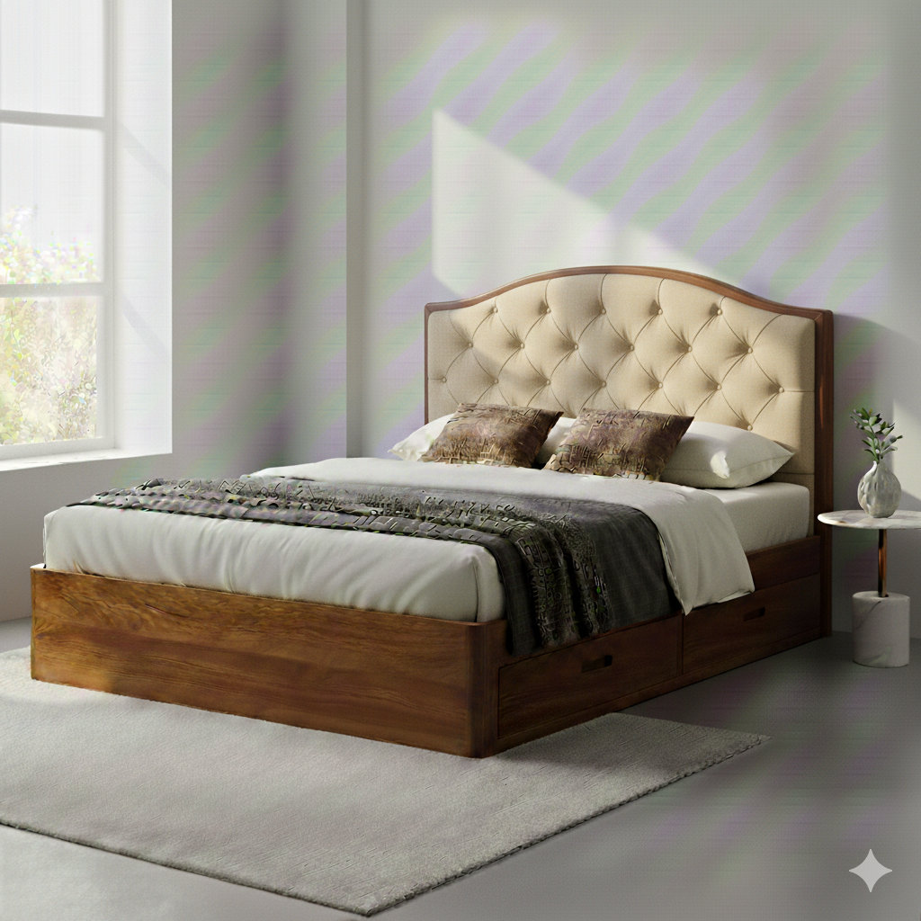 James Premium Sheesham Wood Bed