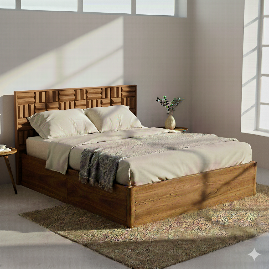 Paul Premium Sheesham Wood Bed
