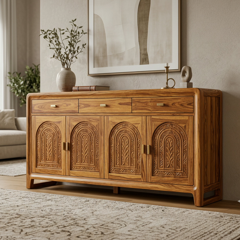 Madison Sheesham Wood Cabinet and Sideboard (Honey Finish) (Copy)