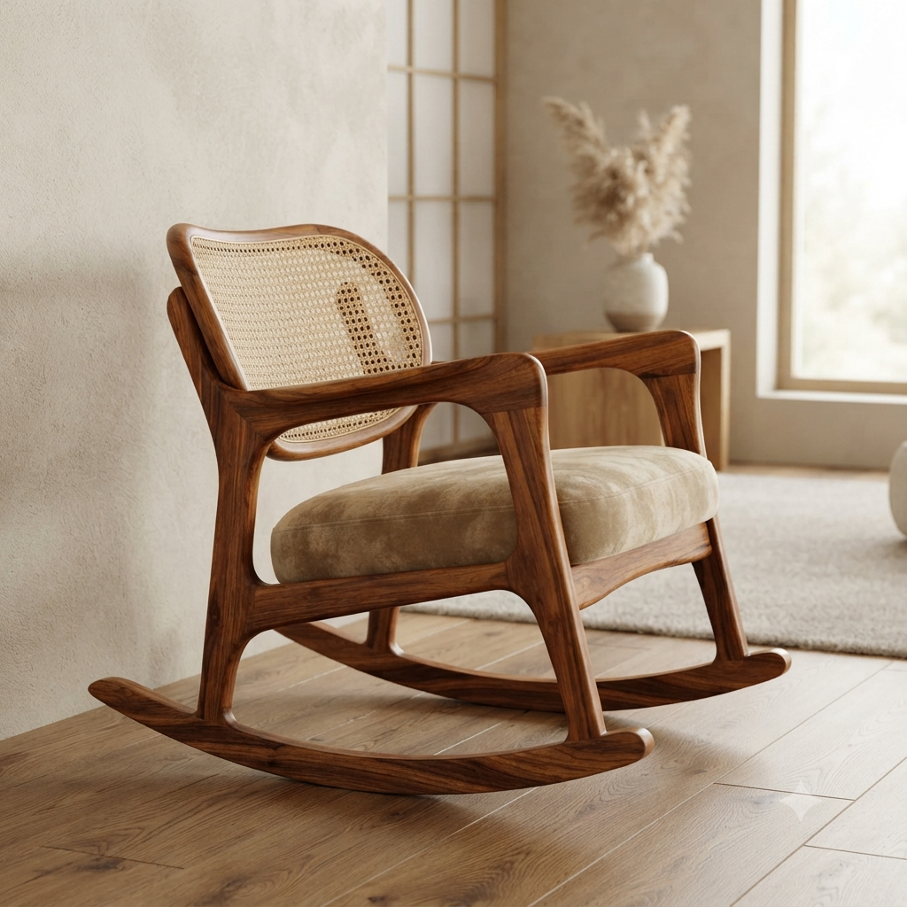 Zenith Solid Wood Rocking Chair for Home