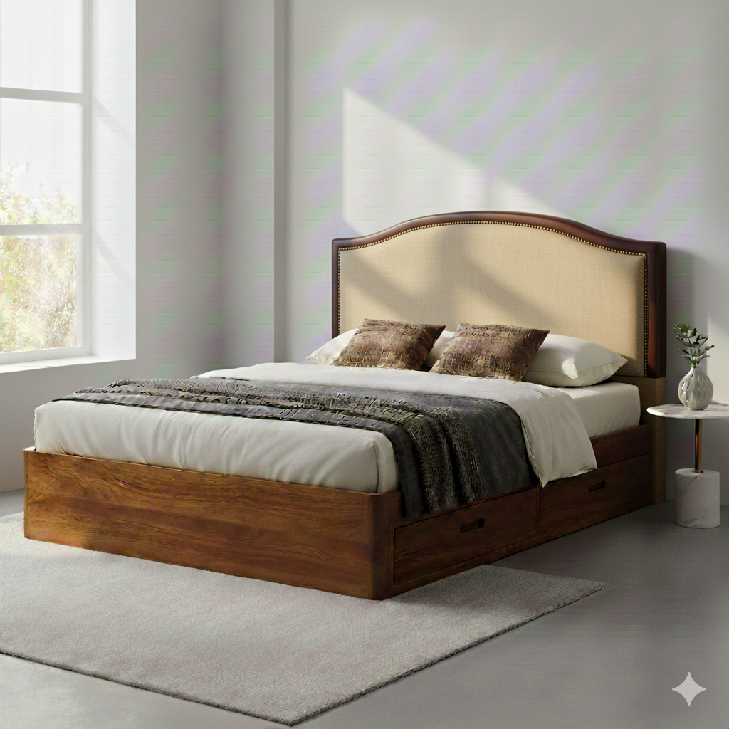 William Premium Sheesham Wood Bed