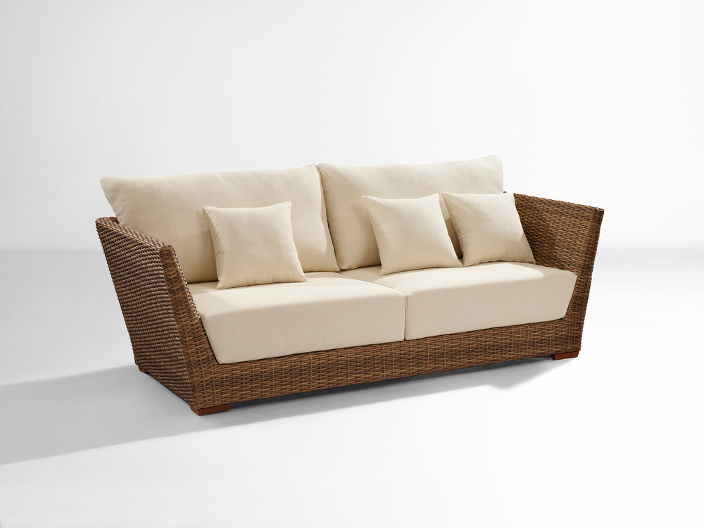 Reflin Outdoor Garden Balcony Sofa Set 2 Seater , 2 Single Seater and 1 Center Table With 1 Side Table Set (Brown + Beige)