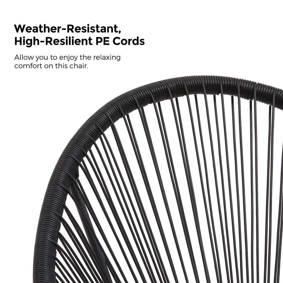 Millions Outdoor Patio Seating Set 2 Chairs and 1 Table Set (Black)