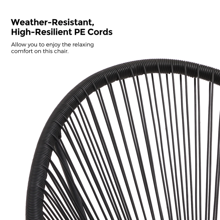 Millions Outdoor Patio Seating Set 2 Chairs and 1 Table Set (Black)