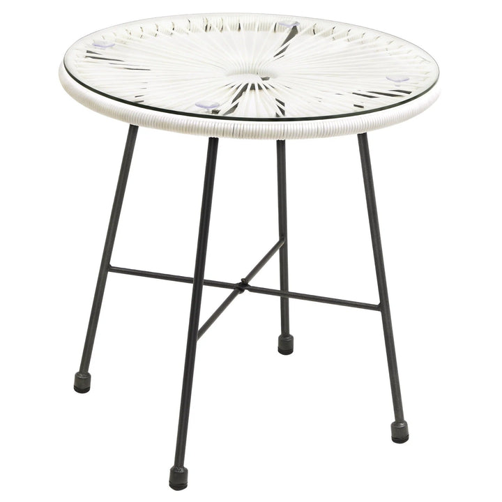 Ment Outdoor Patio Seating Set 2 Chairs and 1 Table Set (White)