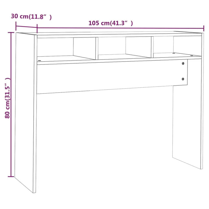 OmkarWood Goar Premium Engineered Wood Study Console Table – White Finish