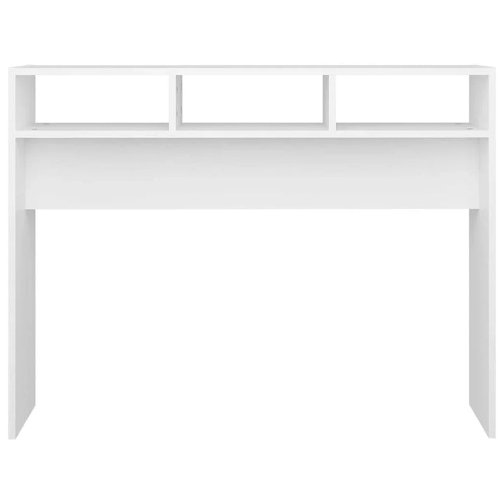 OmkarWood Goar Premium Engineered Wood Study Console Table – White Finish