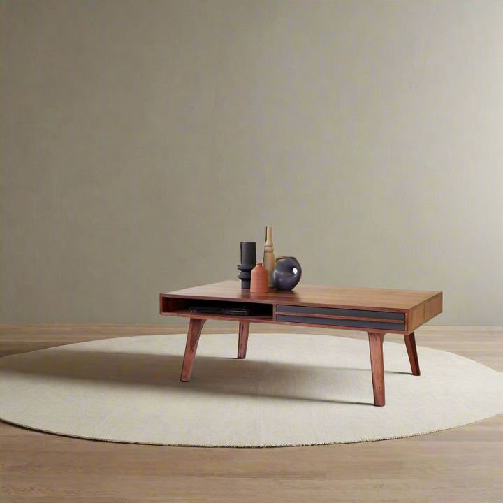 Gokul Sheesham Wood Coffee Table – 1 Drawer, 1 Shelf