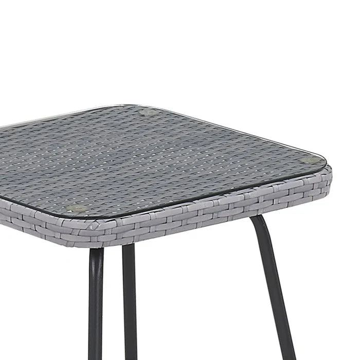 Zelda Outdoor Patio Seating Set 2 Chairs and 1 Table Set (Grey)