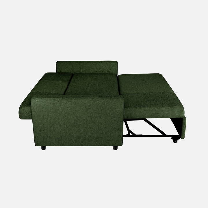Yeremey Sap Green Fabric Sofa cum Bed