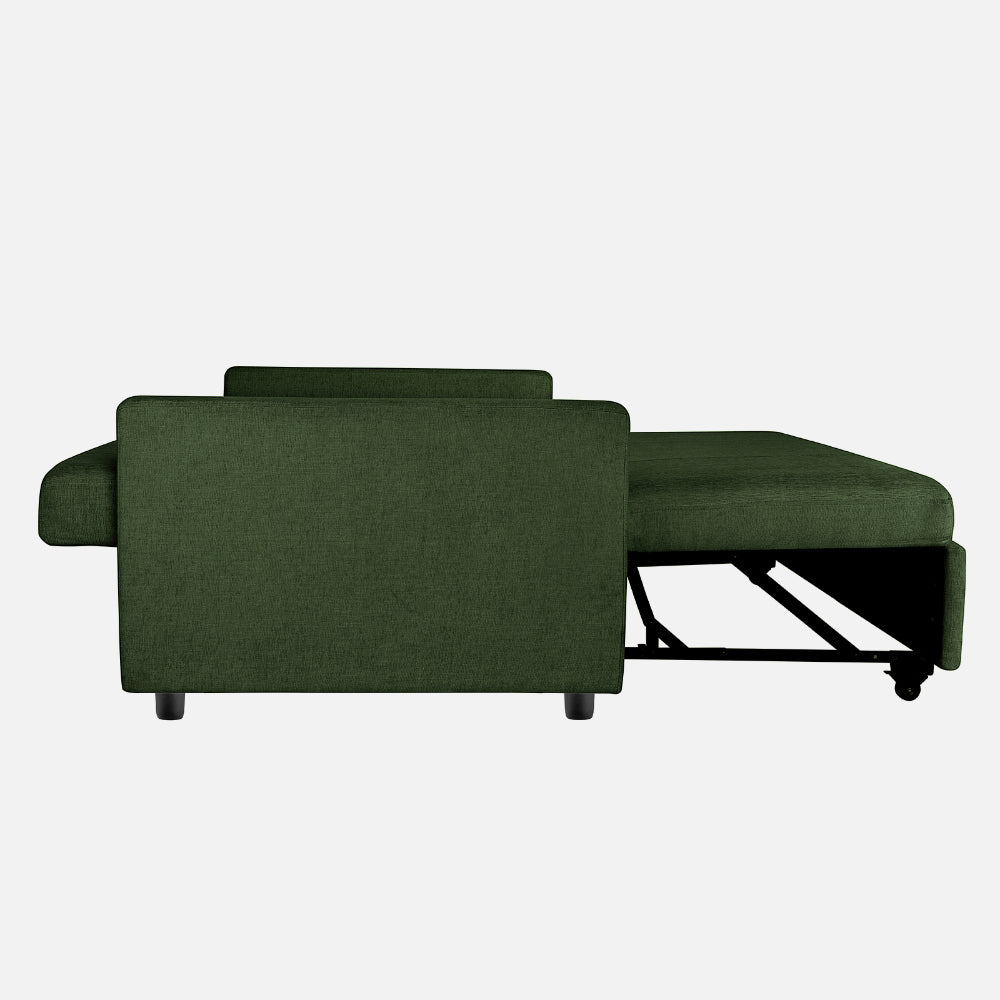 Yeremey Sap Green Fabric Sofa cum Bed