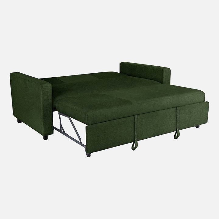 Yeremey Sap Green Fabric Sofa cum Bed