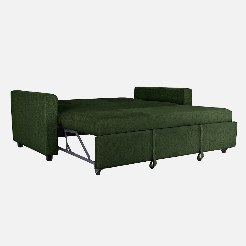 Yeremey Sap Green Fabric Sofa cum Bed