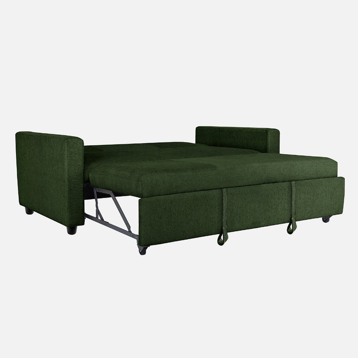 Yeremey Sap Green Fabric Sofa cum Bed