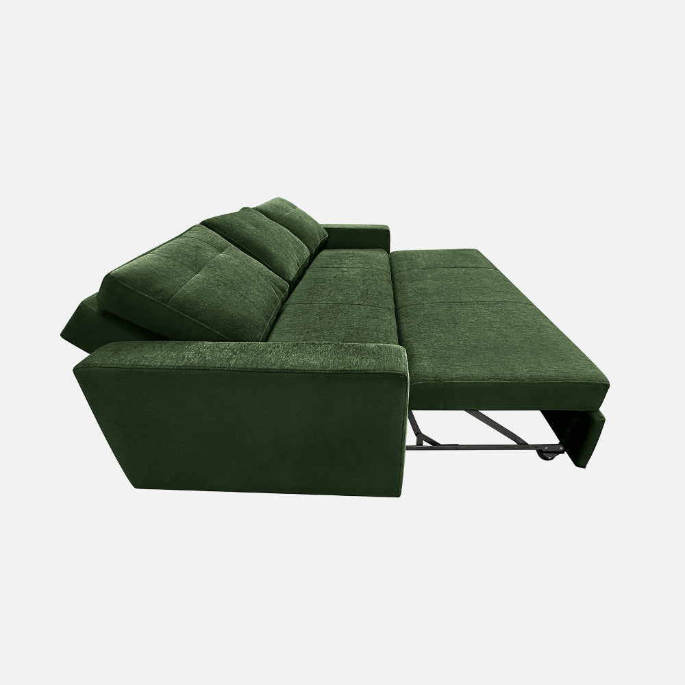 Yeremey Sap Green Fabric Sofa cum Bed