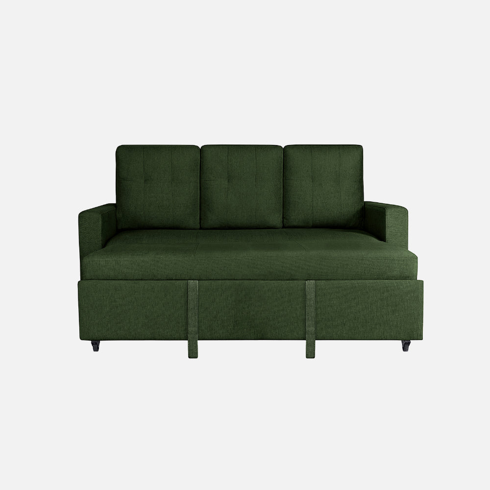 Yeremey Sap Green Fabric Sofa cum Bed