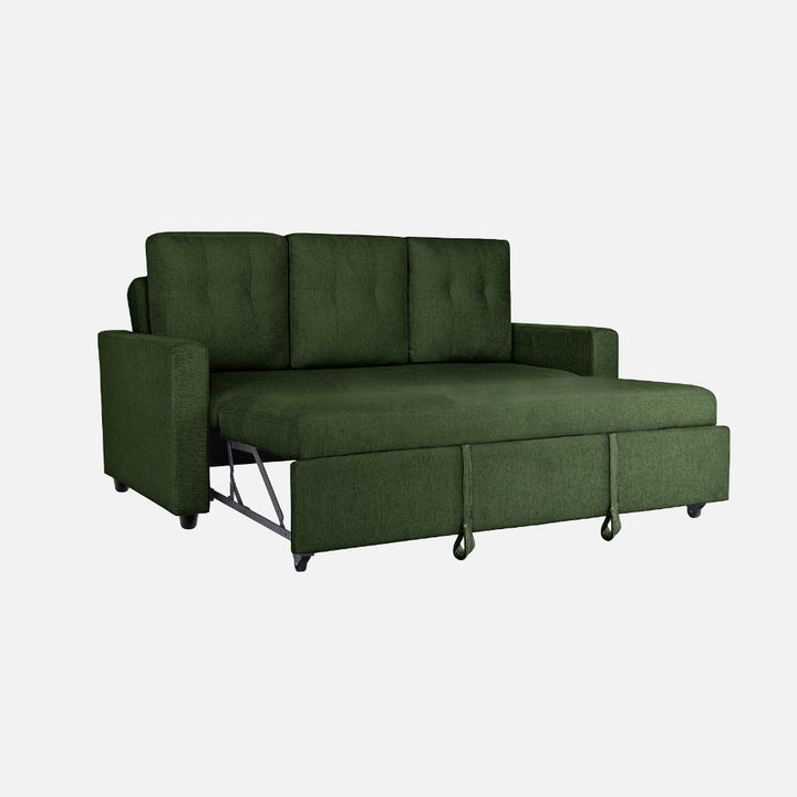 Yeremey Sap Green Fabric Sofa cum Bed