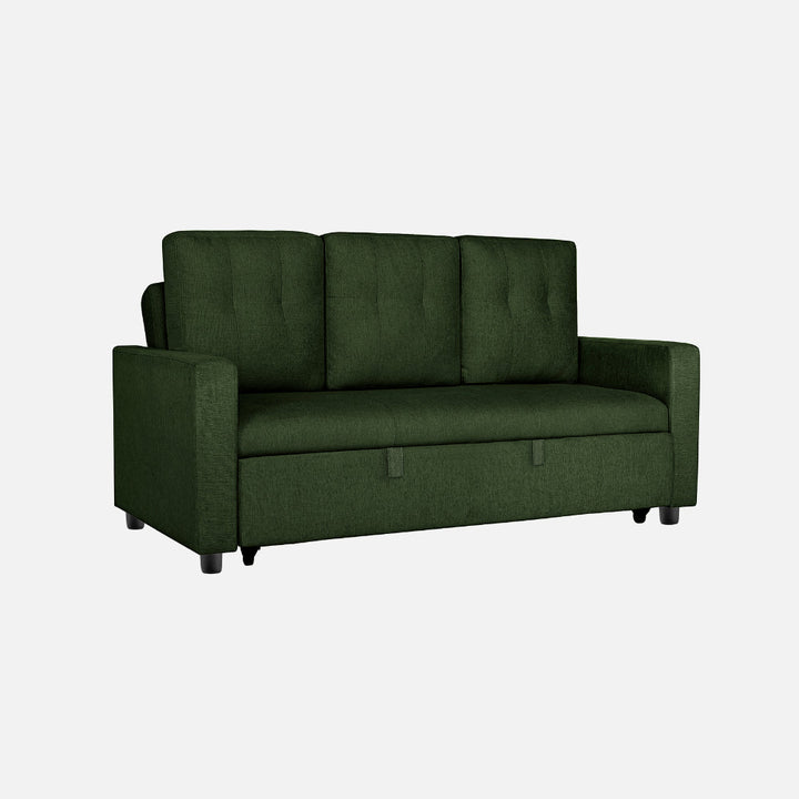 Yeremey Sap Green Fabric Sofa cum Bed