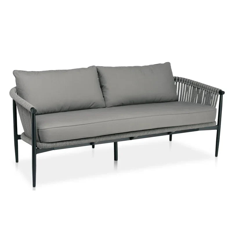 Ossani Outdoor Sofa Set 2 Seater, 2 Single seater and 1 Center Table (Grey) Braided & Rope